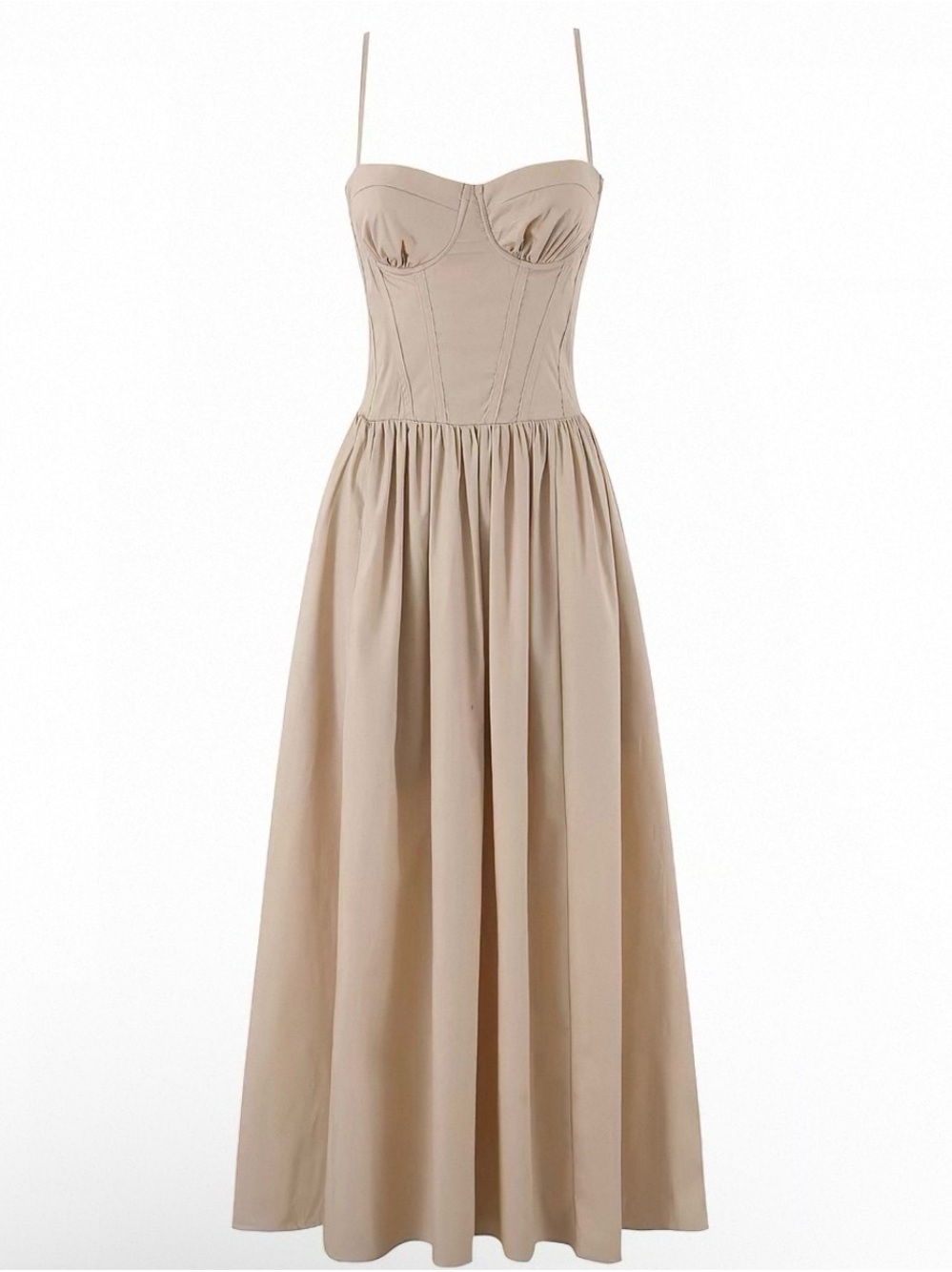 NWOT Women Cream Party Dress with Structured Bodice